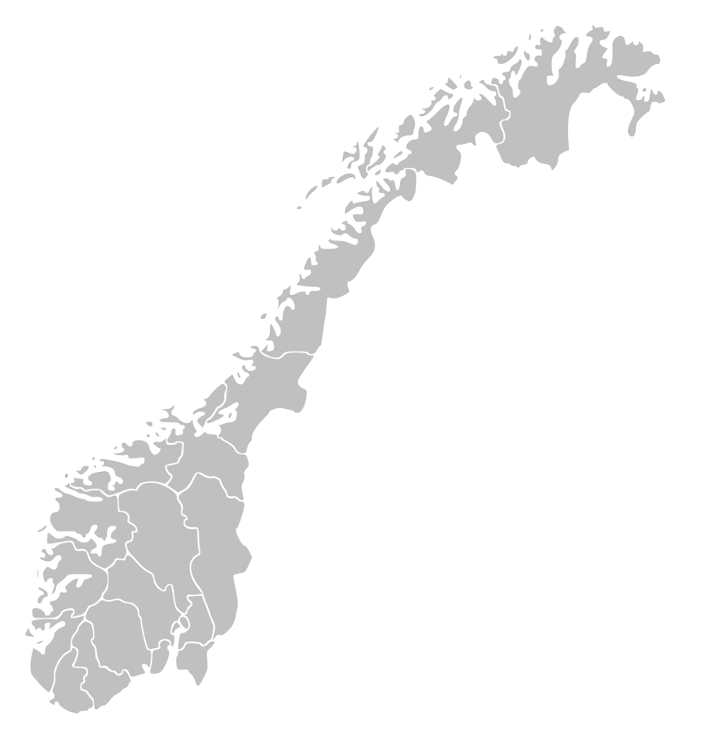 Et kart over Norge. Illustrasjon.