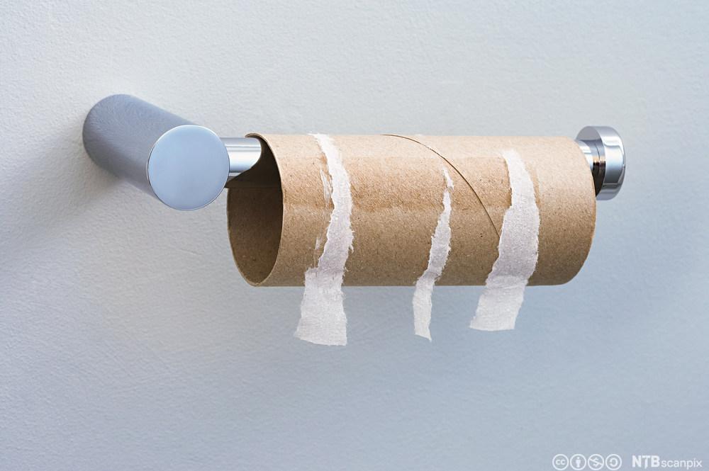 Toalettrull uten papir. Foto.