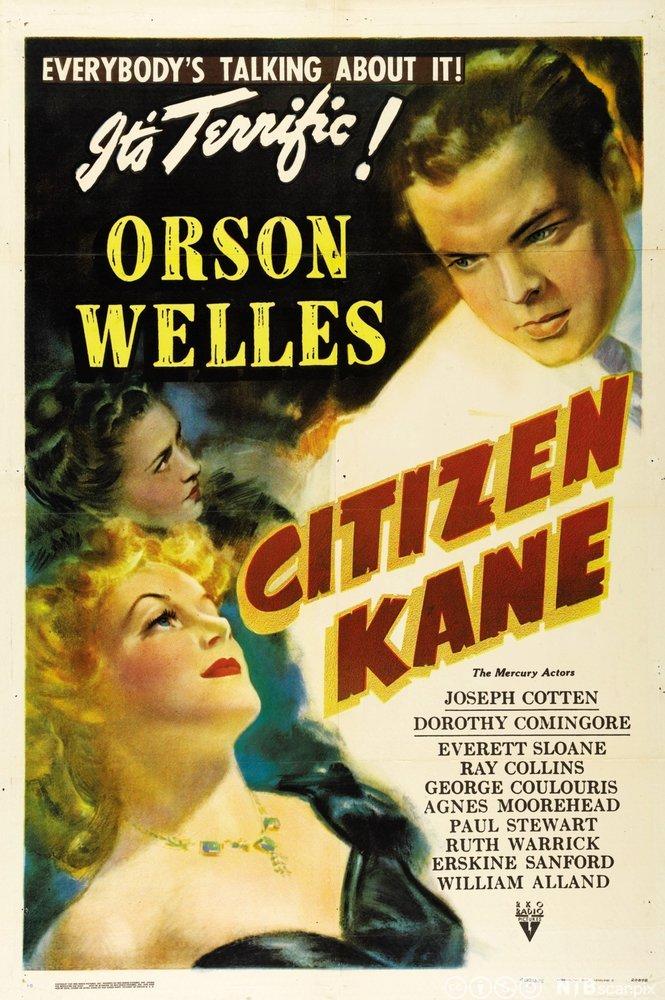 Filmplakat frå Citizen Kane. Film frå 1941. Foto.