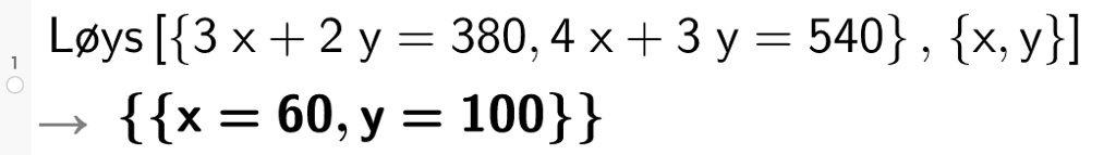 Likingssett i GeoGebra. Bilete.