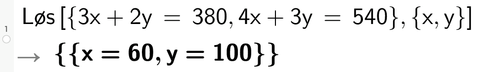 Likingssett i GeoGebra. Bilde.