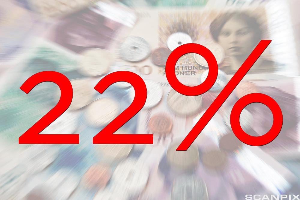 Bilde som illustrerer 22% renteøkning.