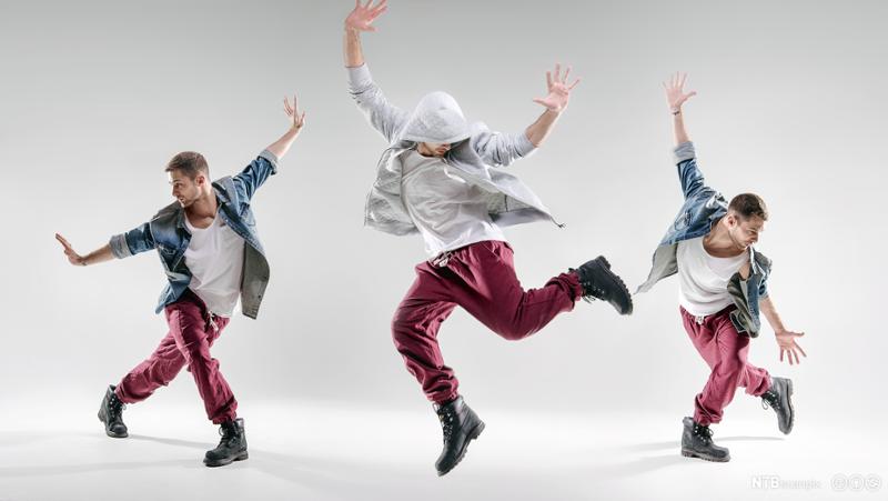 Tre hip-hop dansere. Foto.