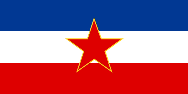 Flagget til den føderale republikken Jugoslavia fra 1946-1992. Grafikk.