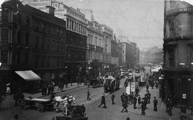Jamaica Street i Glasgow på 1890-tallet. Foto.