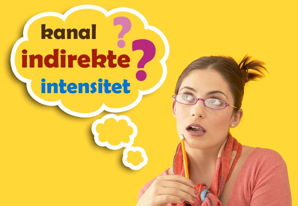 Jente som tenker: kanal?, indirekte?, intensitet?. Foto.