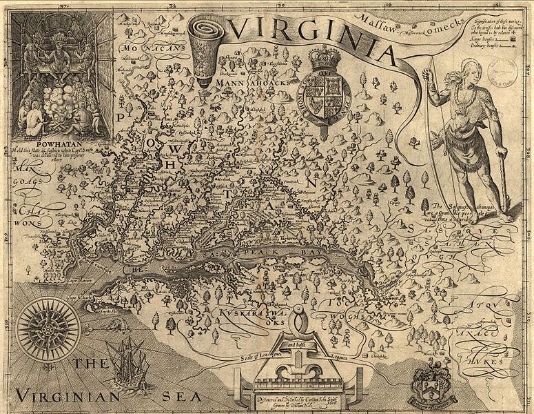Kart over Virginia. Illustrert kart.