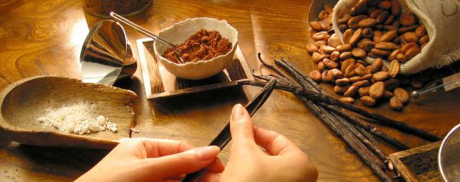 Ingredienser til sjokolade. Foto.