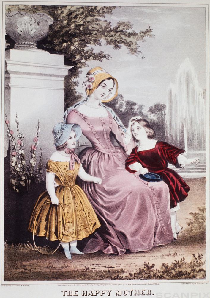 Victorian Lithograph of The Happy Mother