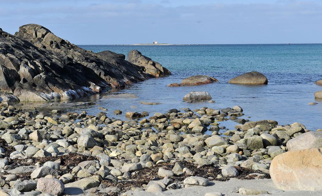 Rullesteinstrand ved Brusand på Jæren.