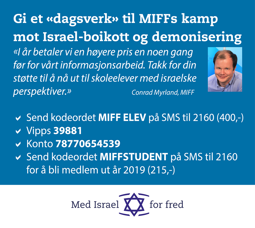 Annonse som oppfordrer folk til å støtte MIFF i stedet for OD. Foto.
