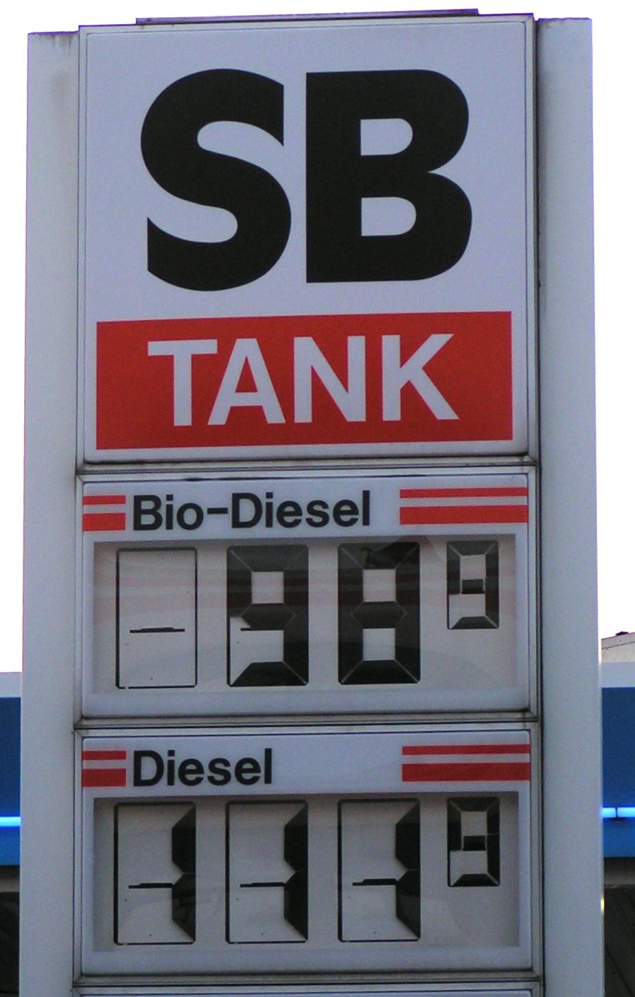 Bildet viser en bio-dieselpumpe