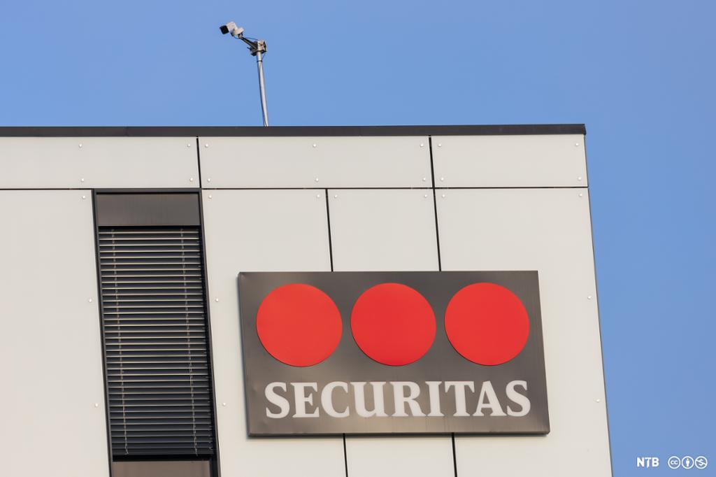 Bygningslogo for sikkerhetsselskapet Securitas. Foto.