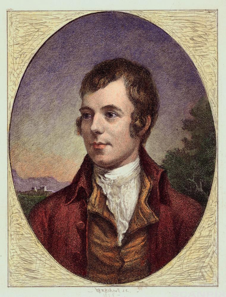 Robert Burns Engraving by William Harry Warren Bicknell