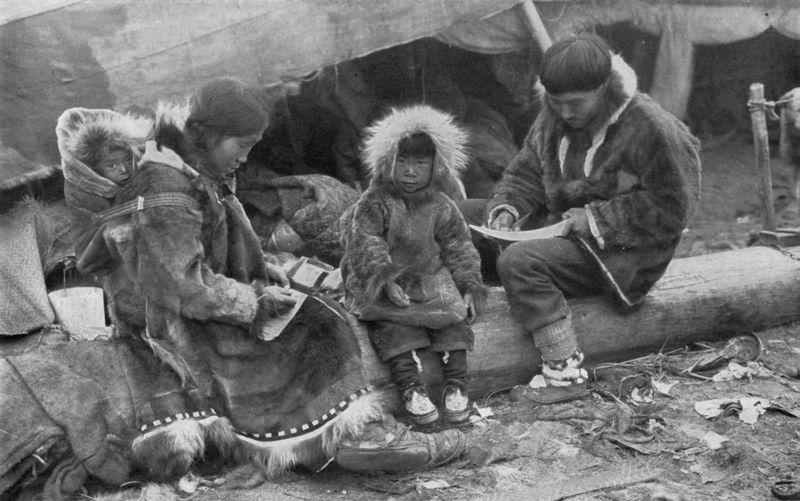 Eskimo-familie. Foto. 