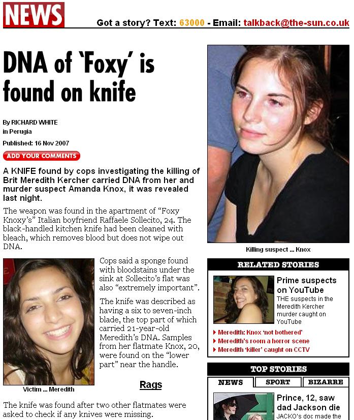 Article about a murder investigation. Faxsimile.