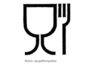 Glas- og gaffelsymbol. Foto.