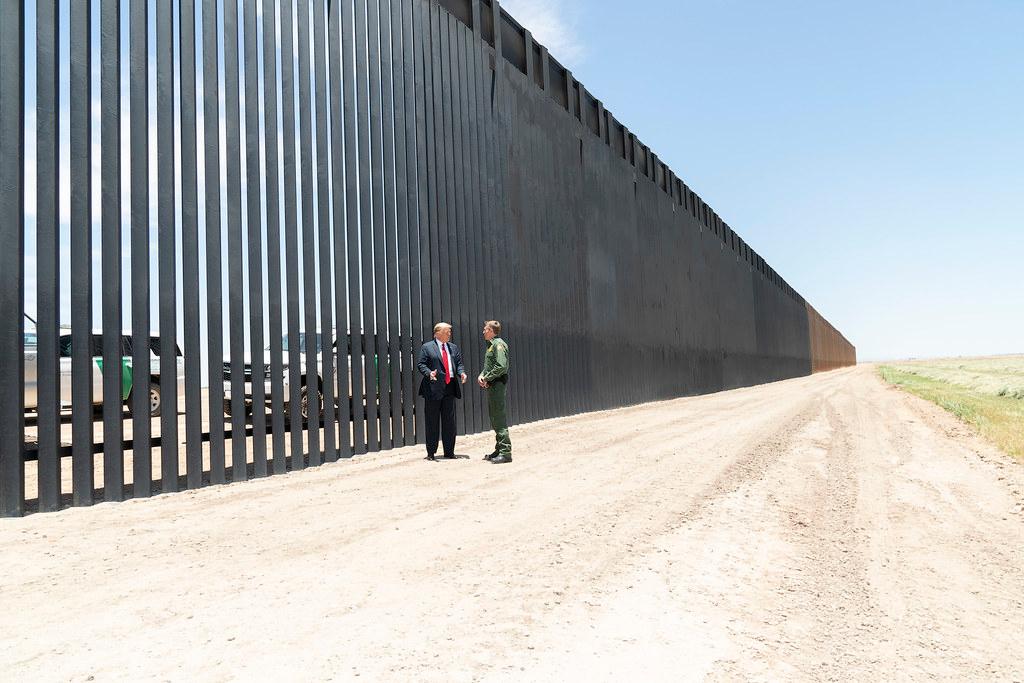 Photo: President Trump visiting the wall between the United States and Mexico. 