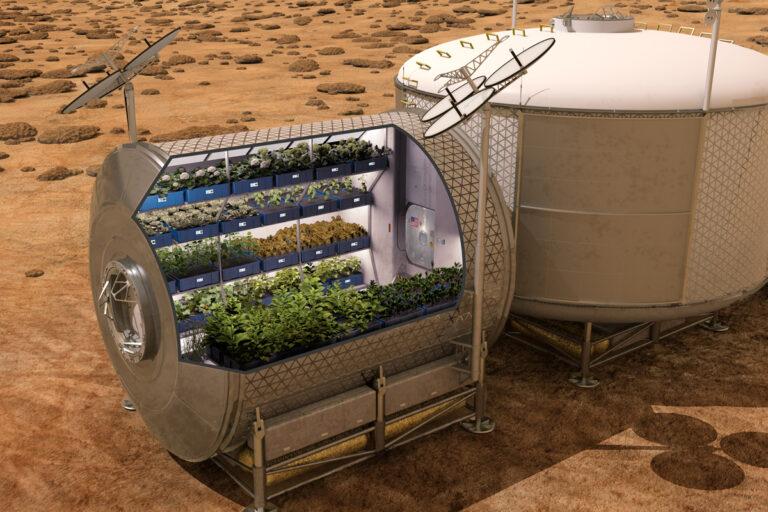 Et spesielt drivhus som gjør det mulig å dyrke planter i et romfartøy. Foto. 