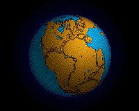 Jordklode hvor kontinentene flytter på seg. Animasjon.