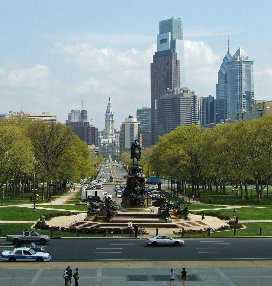 Street view of Philadelphia. Photo.