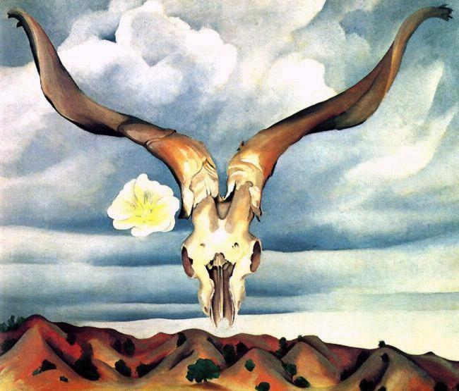 "Ram's Head and White Hollyhock, New Mexico"