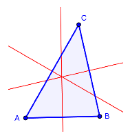 Bilde av trekanten tegnet i GeoGebra. Illustrasjon.
