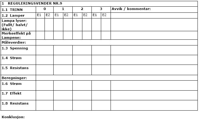 Skjema reguleringsvender 9