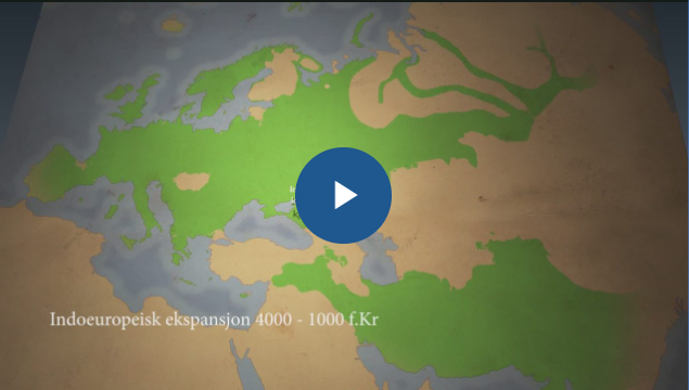 Kart som viser indoeuropeisk ekspansjon år 4000–1000 før Kristus. Skjermdump.