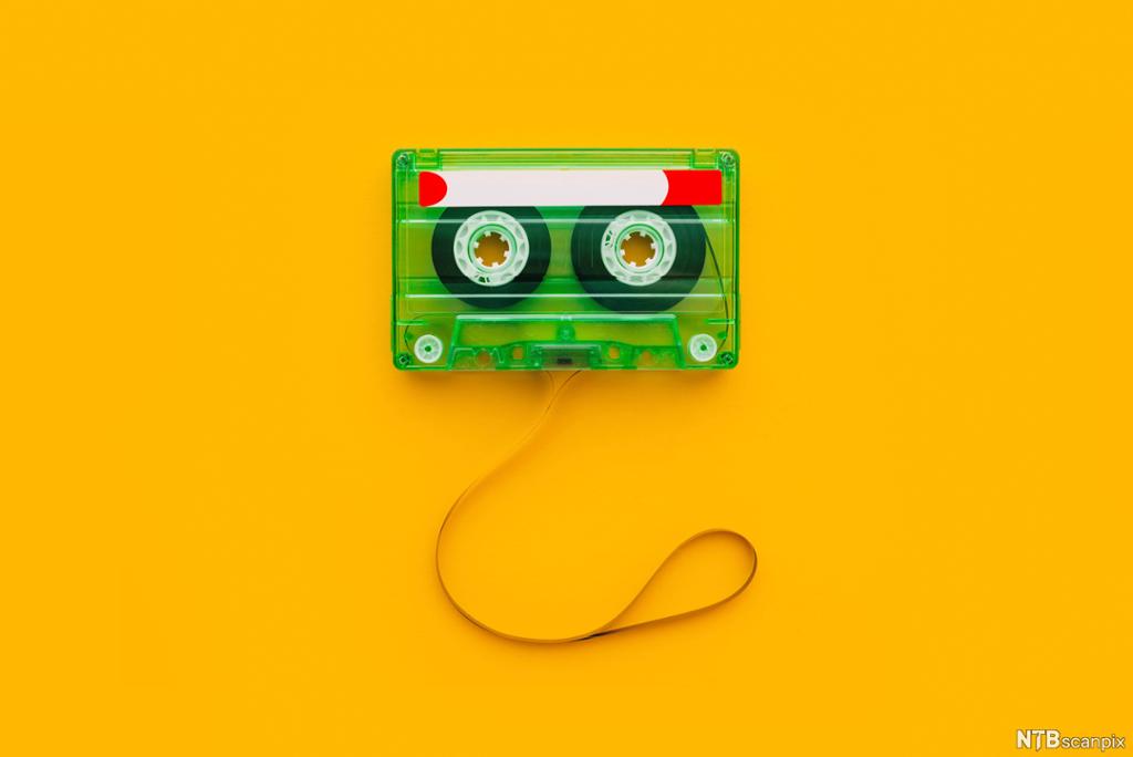 Cassette tape on yellow background
