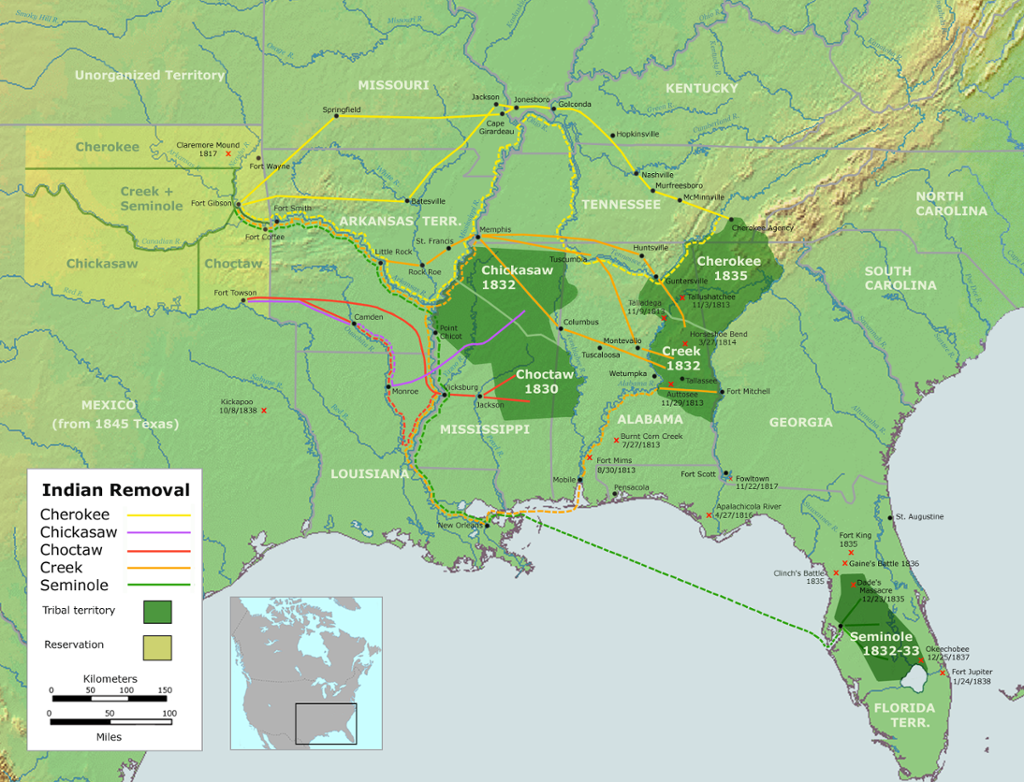 Native removal. map.