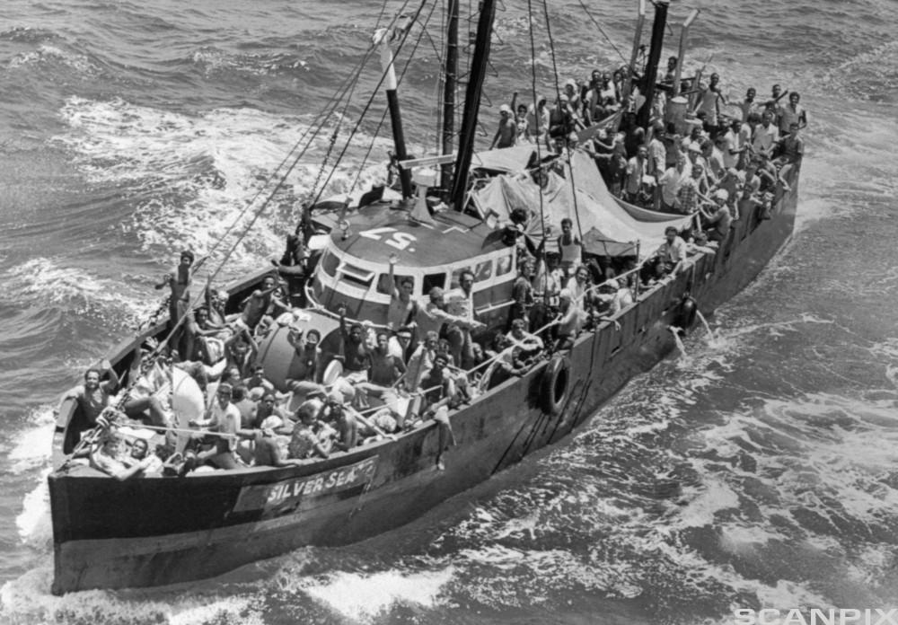 Cuban Refugee Boat Sailing for America