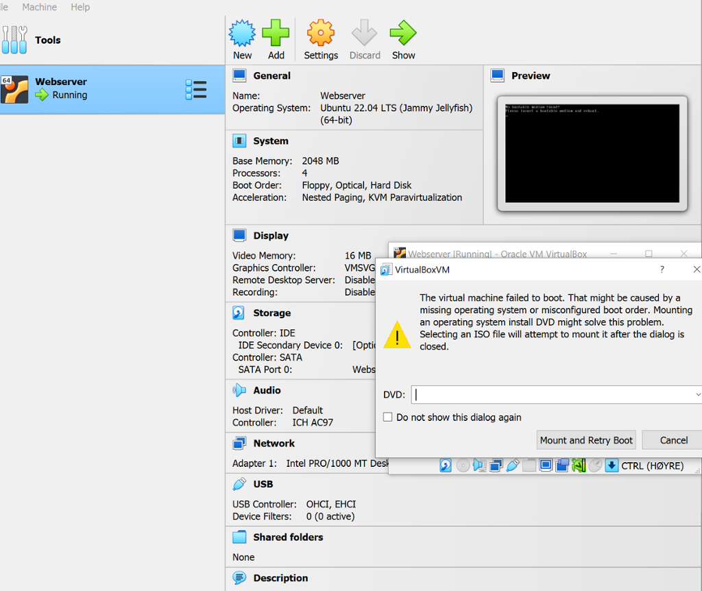 Popup-vindu med valg av ISO-fil. skjermbilde fra programmet VirtualBox.