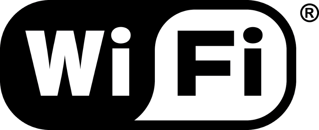 Enkel logo med teksten "Wi Fi". Illustrasjon.