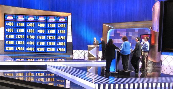 A film studio where the game show Jeopardy is filmed. Photo.