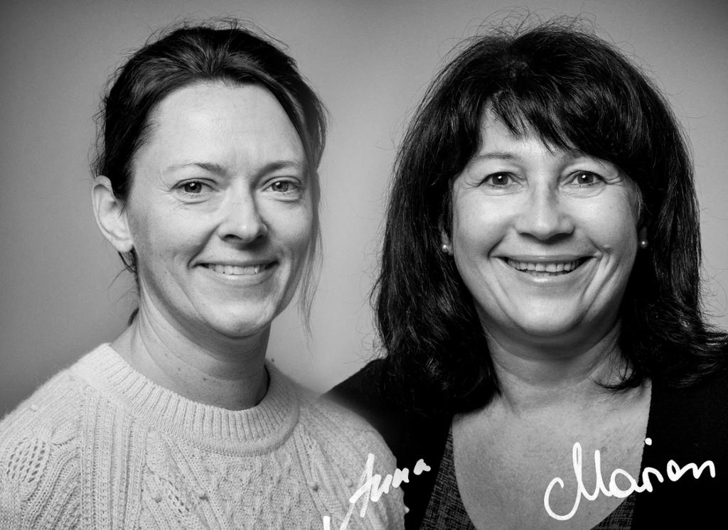 Portrett av Anna Maria Holvik og Marion Federl. Fotokollasj.