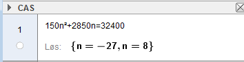 Aritmetisk rekke i GeoGebra. Bilde.