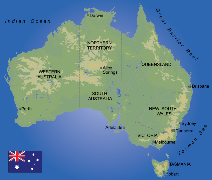 Australia. Map. 