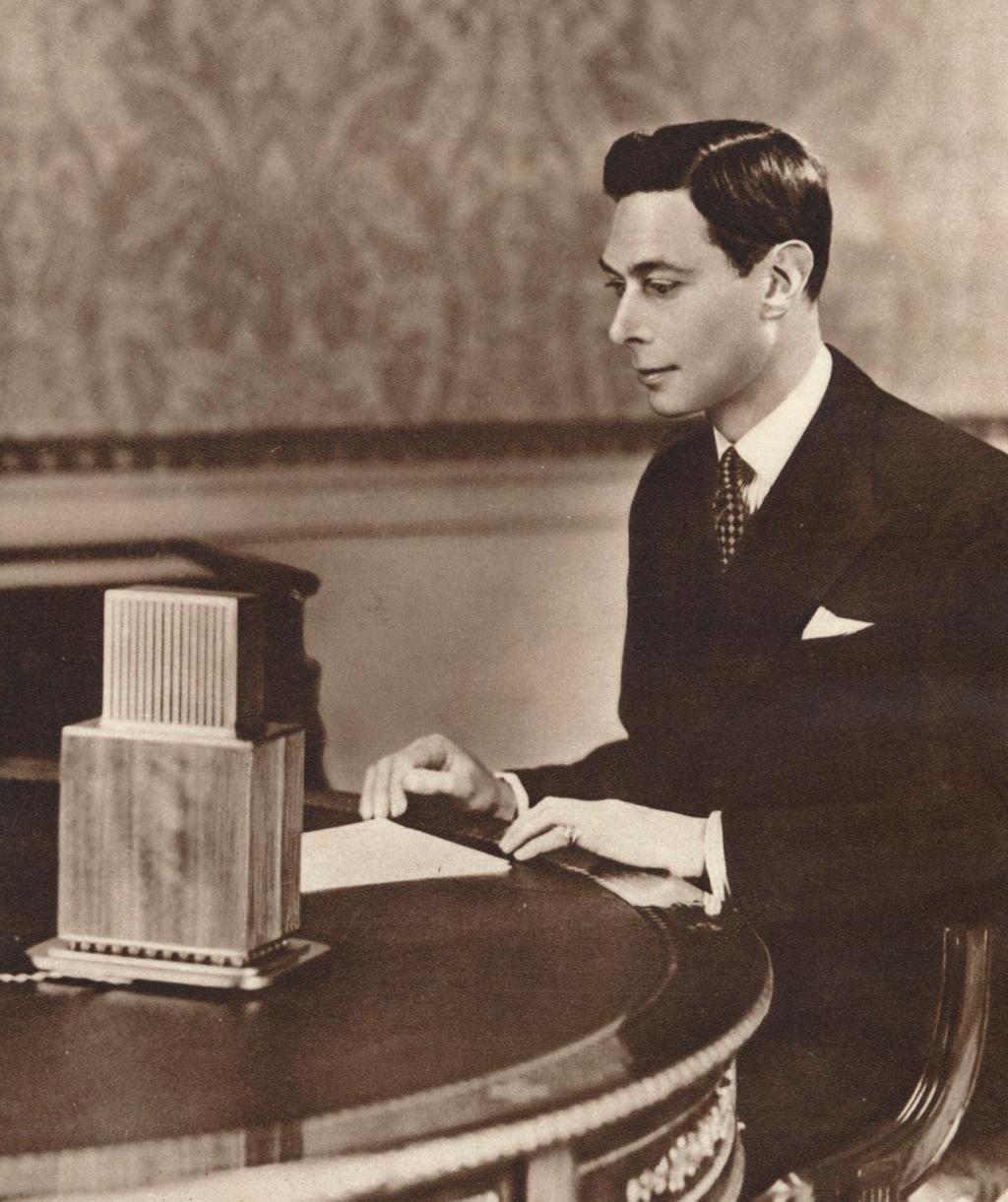 King George VI giving a radio speech