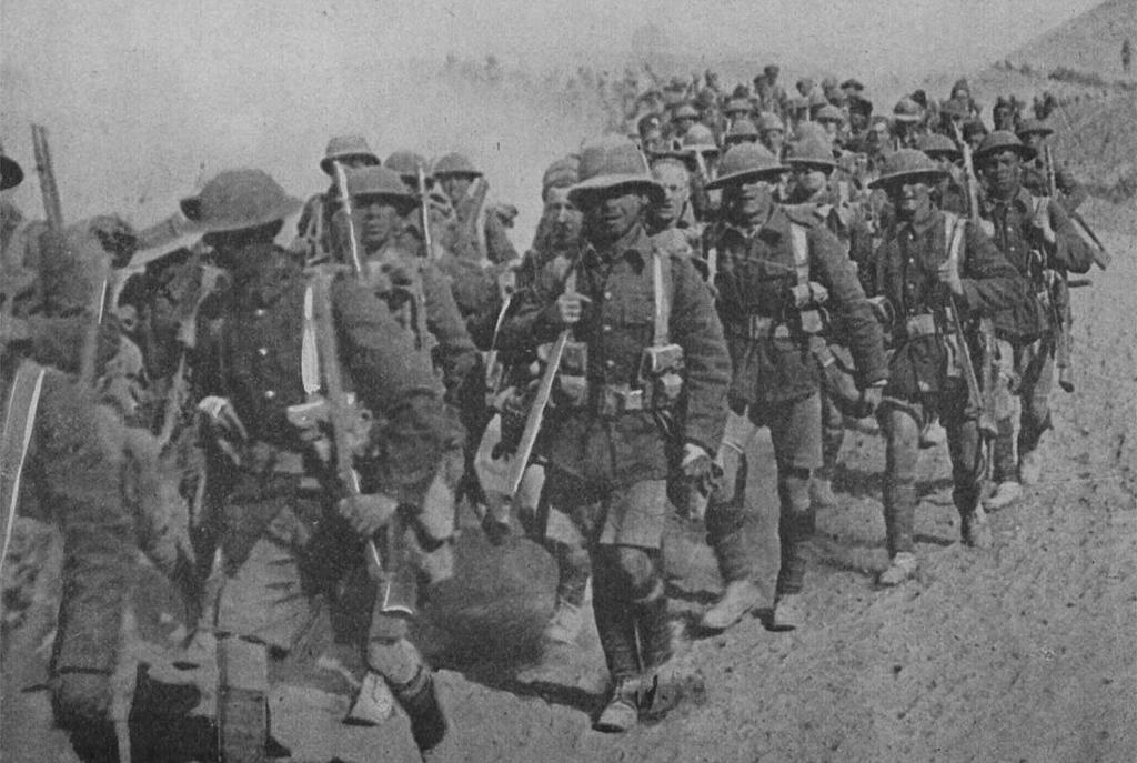Britiske tropper i Mesopotamia, det som i dag er Irak, under første verdenskrig. Foto. 