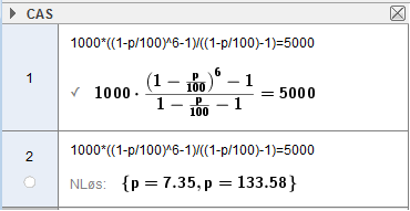 Utregning av karbondioksidutslipp i GeoGebra. Bilde.