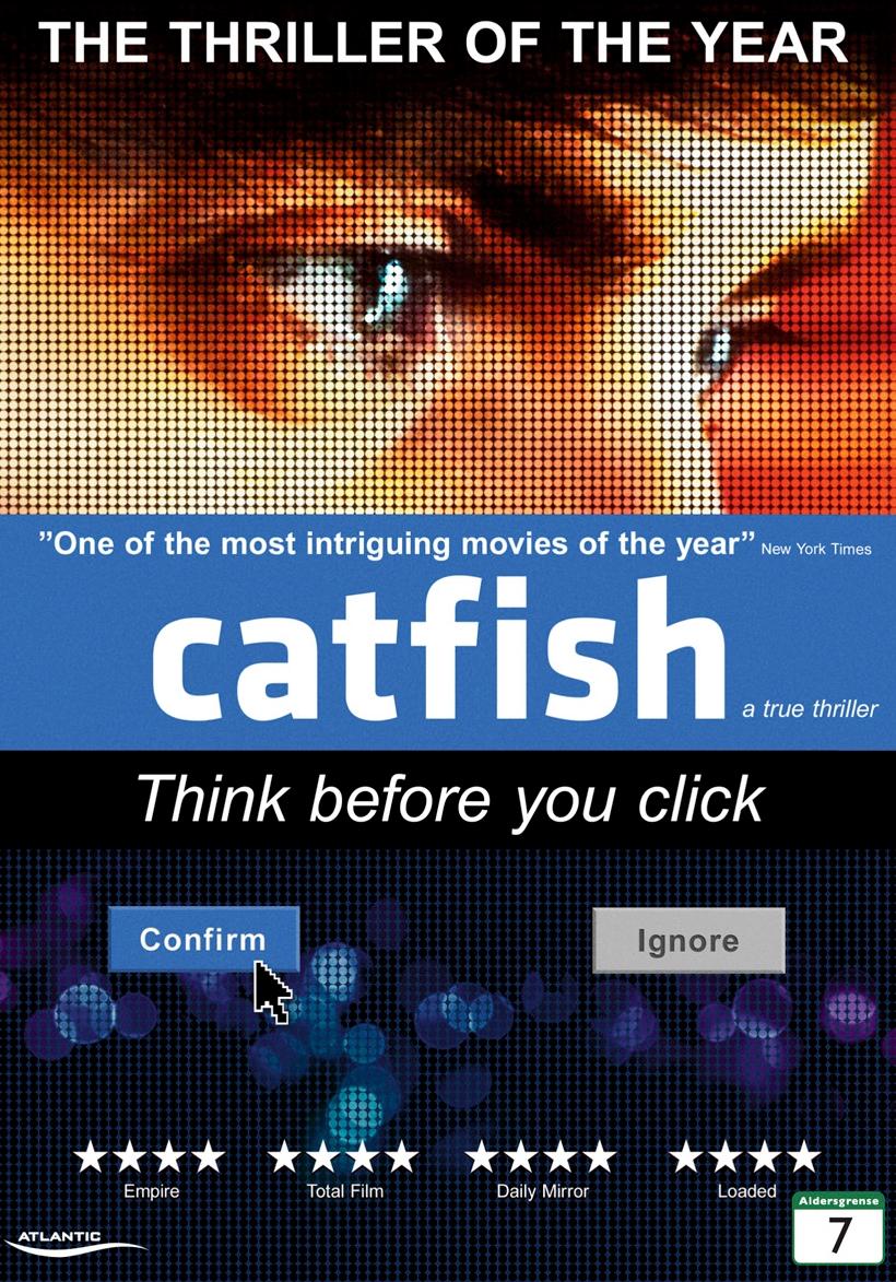 Reklameplakat for filmen Catfish. Foto.