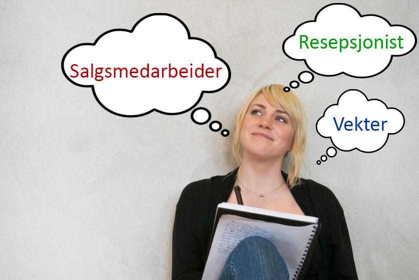 Kvinnelig student som dagdrømmer