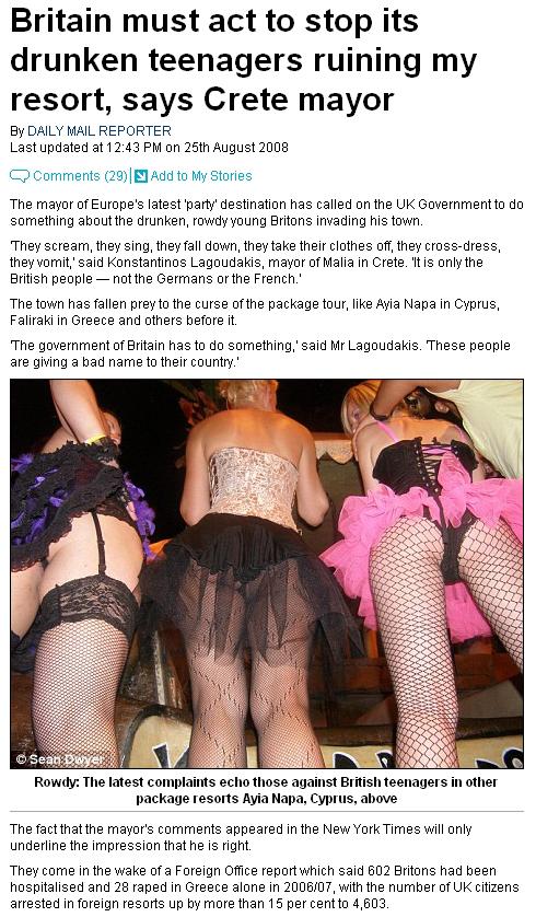 Article about drunk Teens. Faximile.