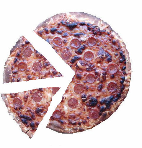 Pizza delt opp i biter. Foto.