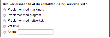 Envalgspørsmål med ”vet ikke” alternativ