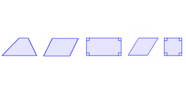 5 ulike firkanter. Illustrasjon. 