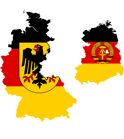 De to tyske statene som kart med flagg.
