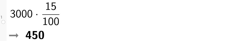 Prosentregning i GeoGebra. Skjermdump.
