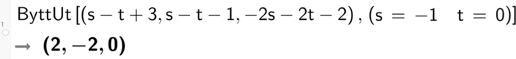 Beregne vektori i CAS GeoGebra. Bilde.